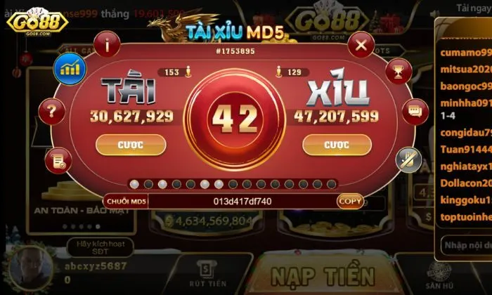 Mẹo soi cầu tài xỉu MD5 Go88 hiệu quả, chuẩn xác, thắng lớn